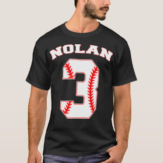 T-shirt Nolan Baseball Nom Trois ans 3e anniversaire Numér