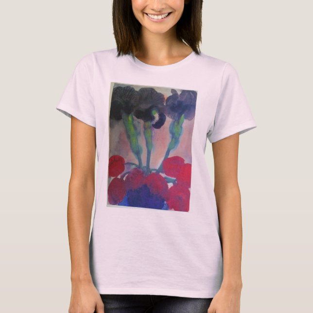 T-shirt Nolde - Black Irises & Red Tulips (Devant)