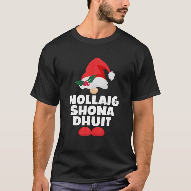 T-shirt Nollaig Shona Dhuit Irlande Irlande Joyeux Noël (Devant)