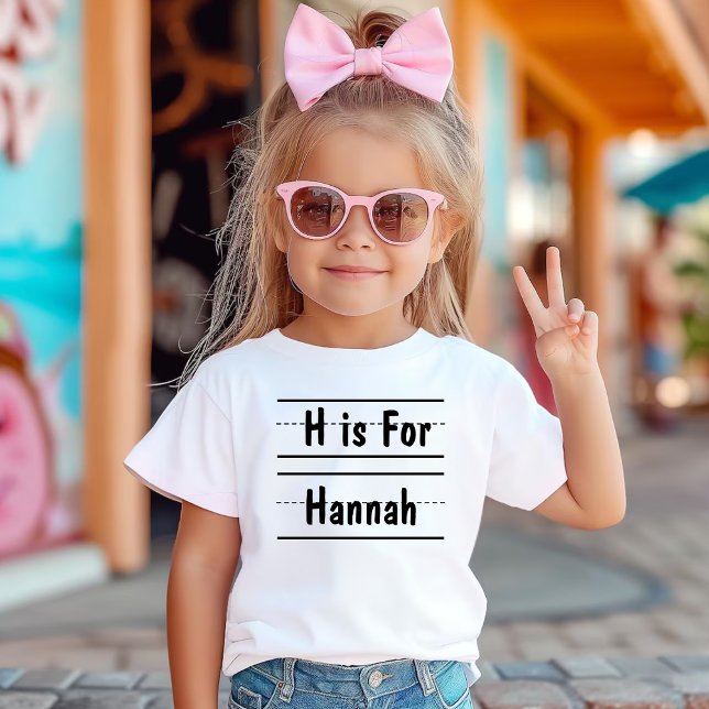 T-shirt Nom alphabet personnalisé Premier jour du cadeau p (Créateur téléchargé)