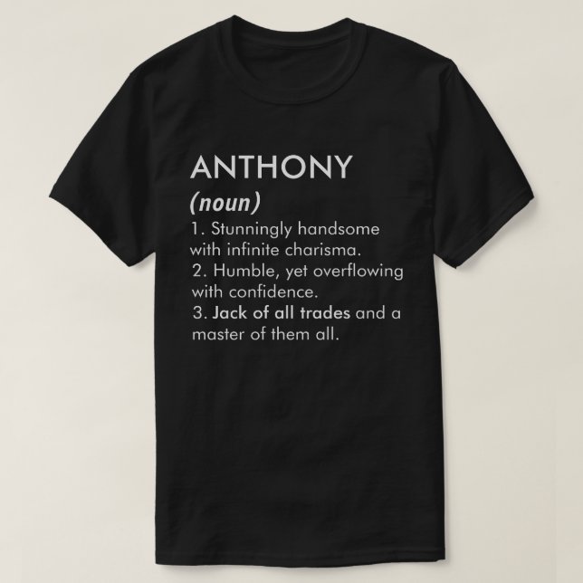 T-shirt Nom Anthony, Nom éditable, Nom personnalisé (Design devant)