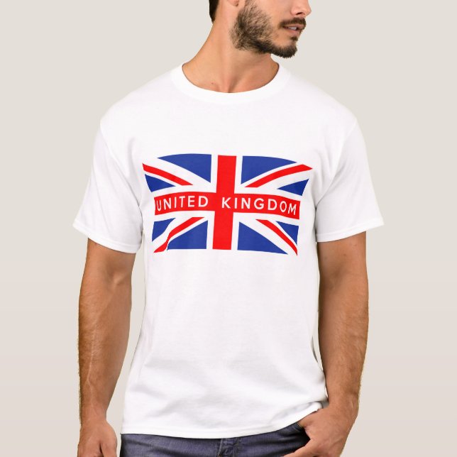 T-shirt nom britannique des textes de pays de drapeau du (Devant)