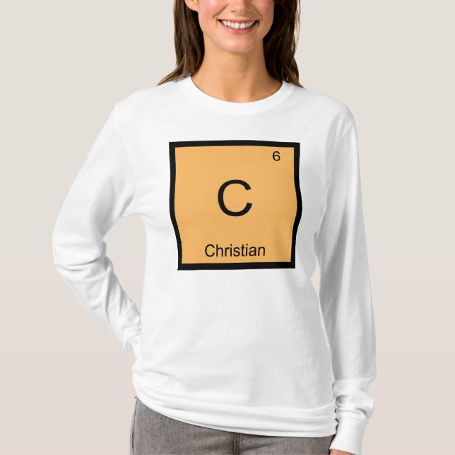 T-shirt Nom chrétien Élément chimique Tableau périodique d (Devant)