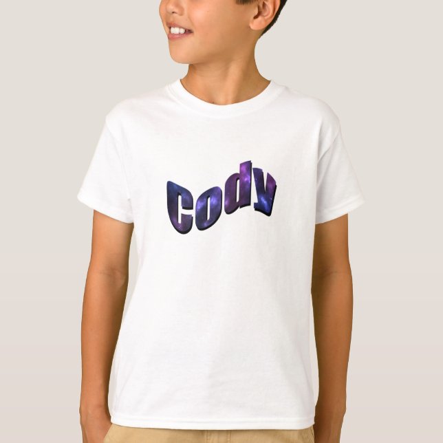 T-shirt Nom Cody de la nébuleuse bleue, (Devant)