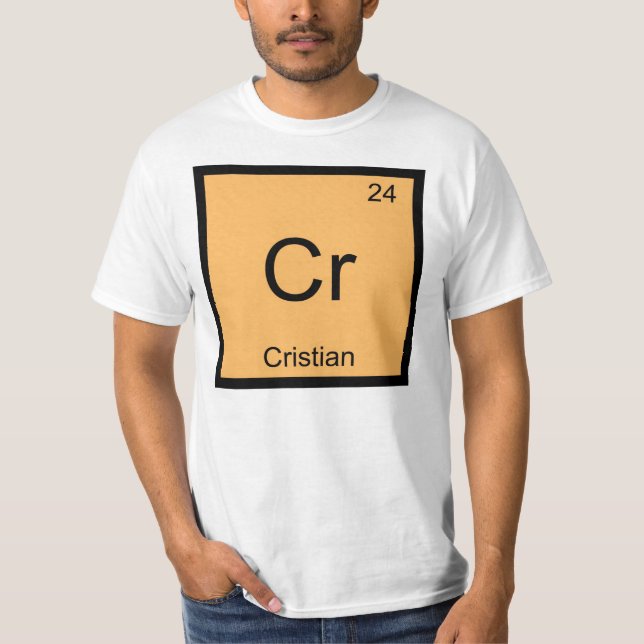 T-shirt Nom Cristian Chimie Élément Tableau périodique (Devant)