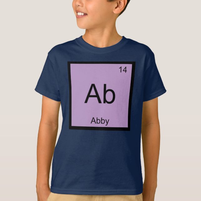 T-shirt Nom d'Abby Élément chimique Tableau périodique (Devant)