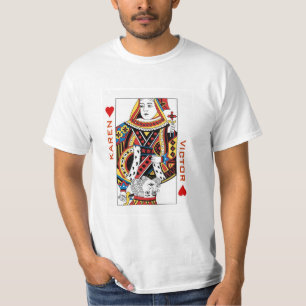 T-shirt Nom d'ami ou d'amie sur des cartes de jeu