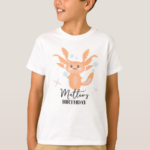T-shirt Nom d'anniversaire de créature d'océan de Axolotl 