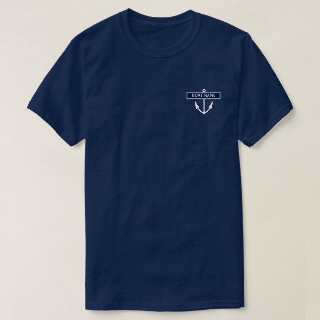 T-shirt Nom de bateau d'Ancre (Design devant)