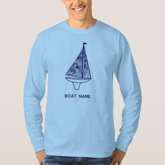 T-shirt Nom de bateau de voile nautique  (Devant)