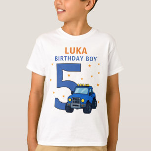 T-shirt Nom de camion monstre Age Anniversaire Garçon