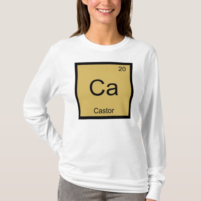 T-shirt Nom de castor Élément chimique Tableau périodique (Devant)