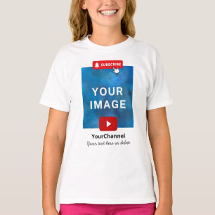 T-shirt Nom de chaîne Youtube personnalisé Enfants blancs