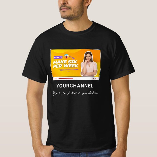 T-shirt Nom de chaîne Youtube personnalisé et ajout d'imag (Devant)