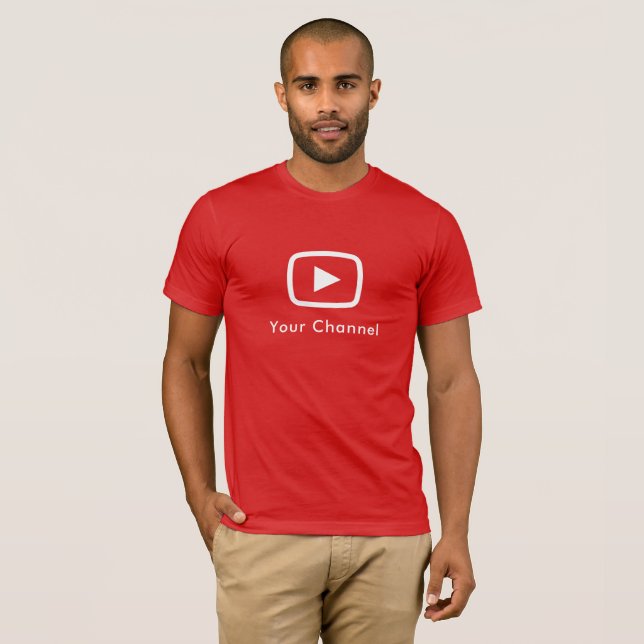 T-shirt Nom de chaîne Youtube Personnalisé Rouge (Devant entier)