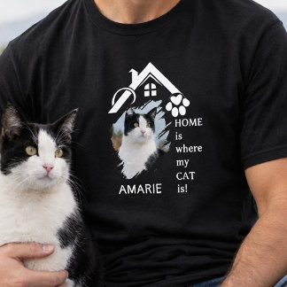T-shirt Nom de chat personnalisé Photo Maison Ajouter Cita