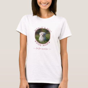 T-shirt Nom de chien mignon avec empreintes de pattes rose