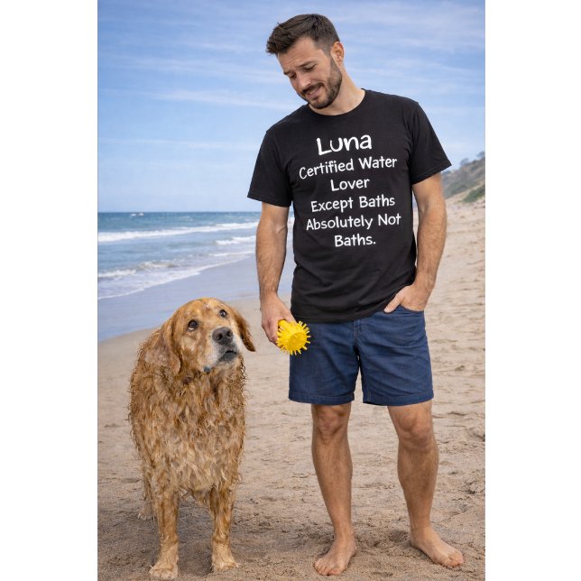 T-shirt Nom de chien personnalisé Amateur d'eau certifié S (Créateur téléchargé)
