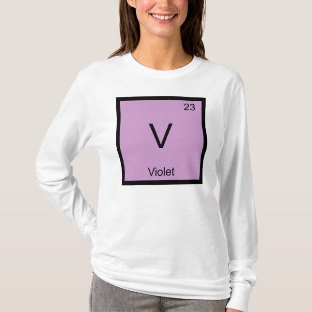 T-shirt Nom de chimie d'élément de tableau périodique de v (Devant)