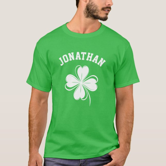 T-shirt Nom de costume trèfle chanceux Saint-Patrick (Devant)