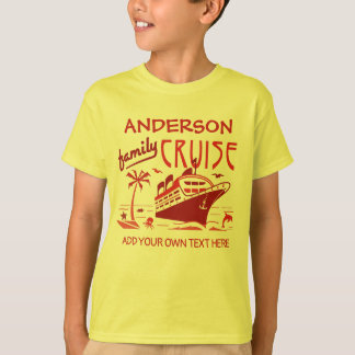 T-shirt Nom de coutume de bateau de vacances de croisière