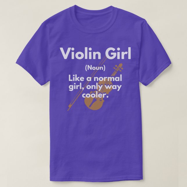 T-shirt Nom de définition de la fille de violon Comme une  (Design devant)