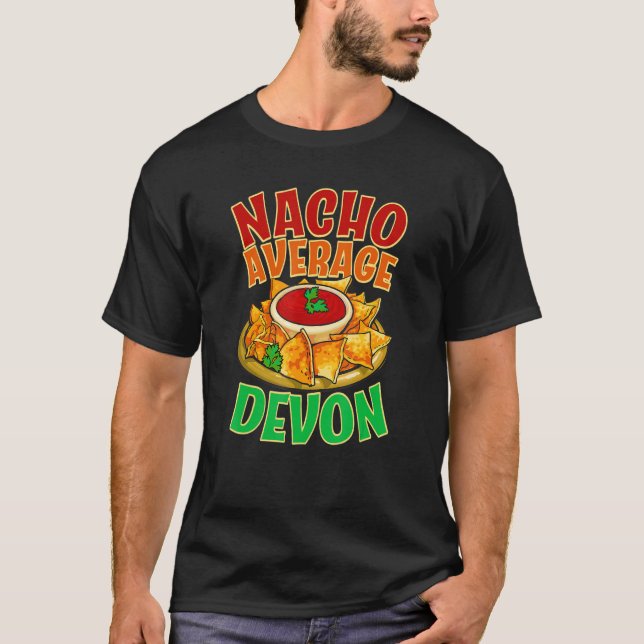 T-shirt Nom de Devon moyen Nacho Taco  Surnom Nourriture m (Devant)