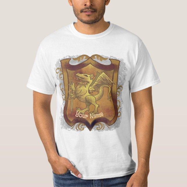 T-shirt nom de famille Bouclier Dragon Quest (Devant)