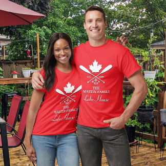 T-shirt Nom de famille | Canadian Maple Leaf Custom