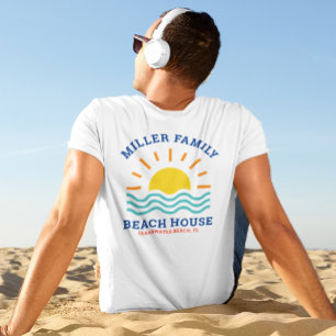 T-shirt Nom de famille correspondant Summer Sunset Beach H