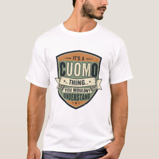 T-shirt Nom de famille CUOMO Bouclier Vintage