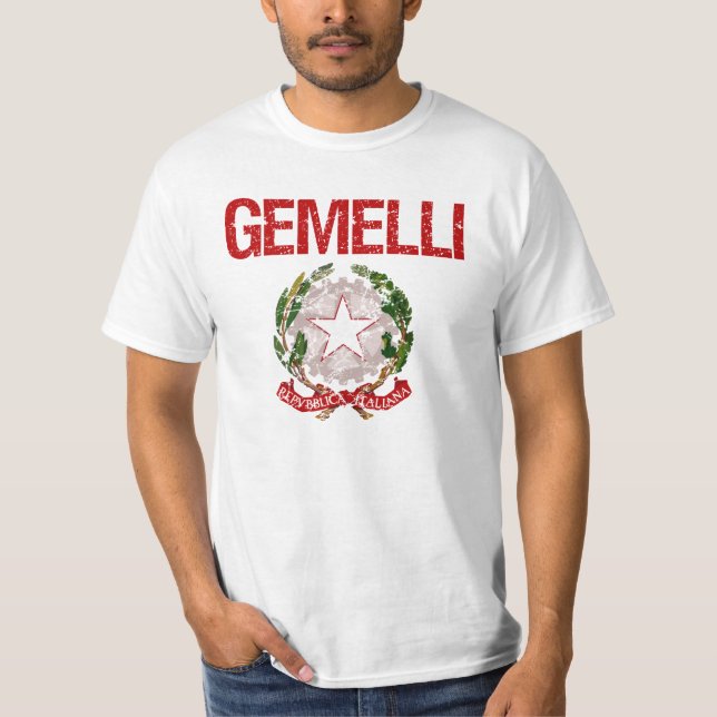 T-shirt Nom de famille d'Italien de Gemelli (Devant)