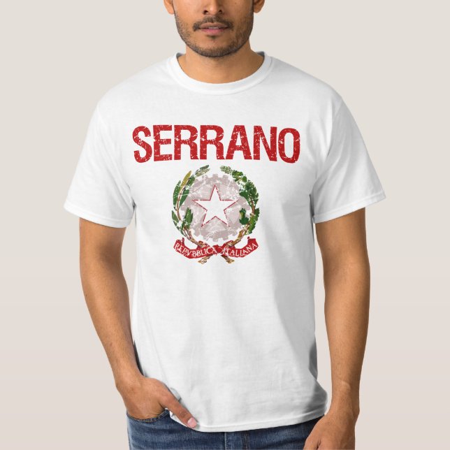 T-shirt Nom de famille d'Italien de Serrano (Devant)