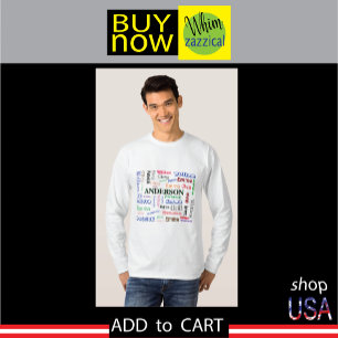 T-shirt Nom de famille ♠️ Flambant Mot Cloud Chemise