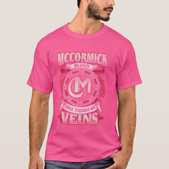 T-shirt Nom De Famille Mccormick, Traverse Mes Veines (Devant)