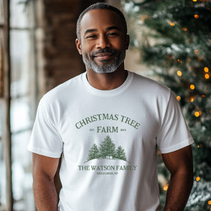 T-shirt Nom de famille personnalisé Christmas Tree Farm Re