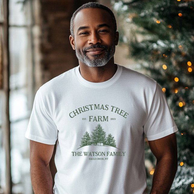 T-shirt Nom de famille personnalisé Christmas Tree Farm Re (Créateur téléchargé)