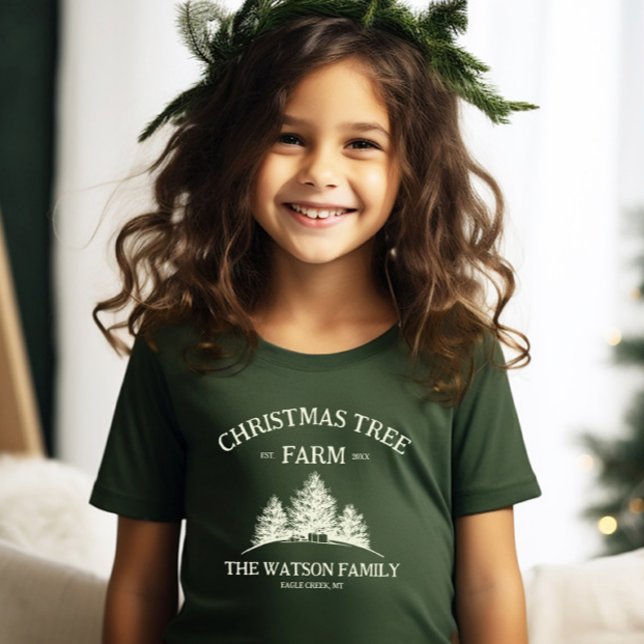 T-shirt Nom de famille personnalisé Christmas Tree Farm Re (Créateur téléchargé)