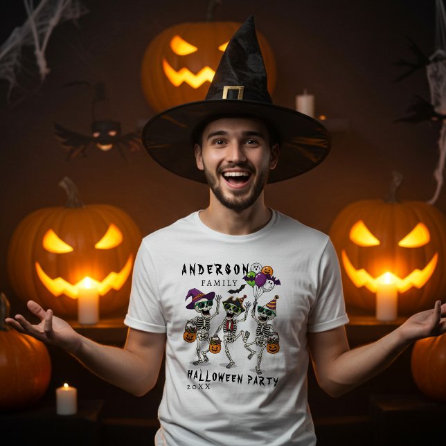 T-shirt Nom de famille personnalisé Fête d'Halloween (Créateur téléchargé)