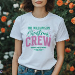 T-shirt Nom de famille personnalisé Noël Correspondant ros<br><div class="desc">Célébrez la saison des Fêtes avec un t-shirt personnalisé "Christmas Crew" ! Ce design festif est parfait pour les réunions de famille, les fêtes de Noël ou les tournages de photos de vacances. Customisez-le avec votre nom de famille pour un souvenir amusant et mémorable. Le mélange ludique de typographie audacieuse...</div>