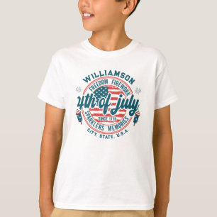 T-shirt Nom de famille personnalisé Ville État emplacement