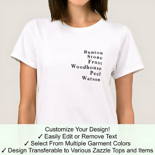 T-shirt Nom de famille Prénom Nom célèbre Tendance Personn