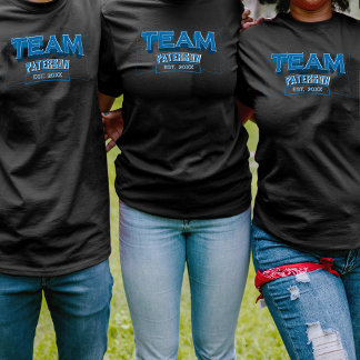 T-shirt Nom de famille Team Blue personnalisé Sports Simpl