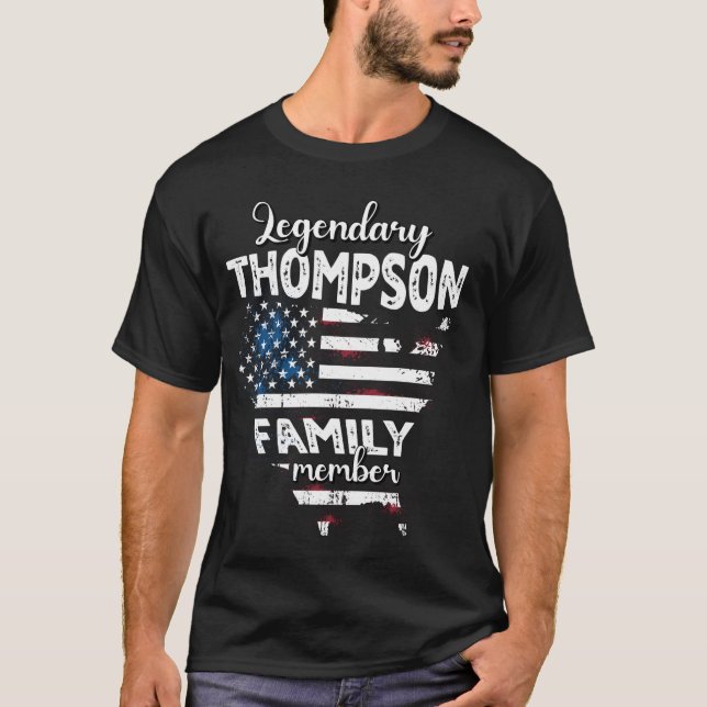 T-shirt Nom de famille Thompson US Flag Thompson Nom de fa (Devant)