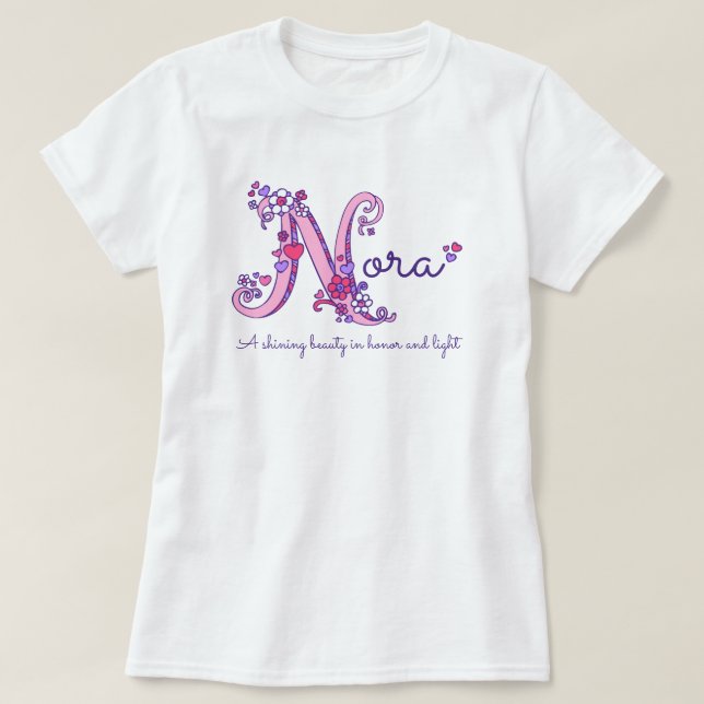 T-shirt Nom de filles de Nora et signification de la (Design devant)