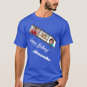T-shirt Nom de film de collage de photos anniversaire homm