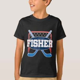 T-shirt Nom de Fisher garçons hockey jouer patinoire terra