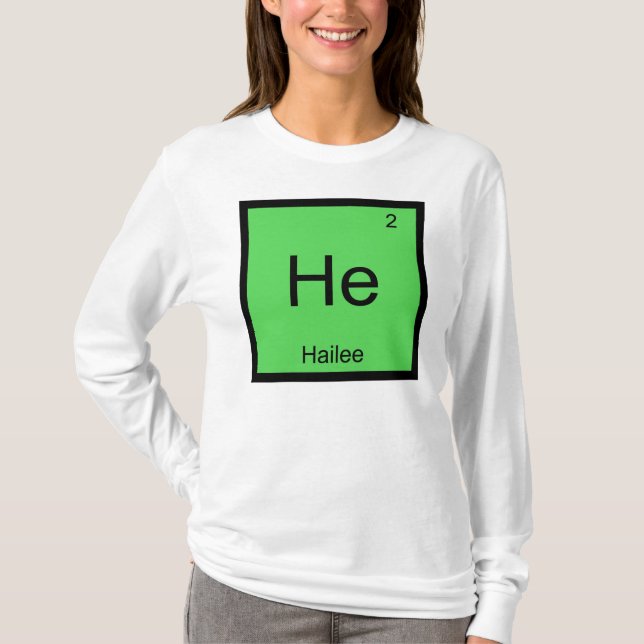 T-shirt Nom de Hailee Élément de chimie Tableau périodique (Devant)