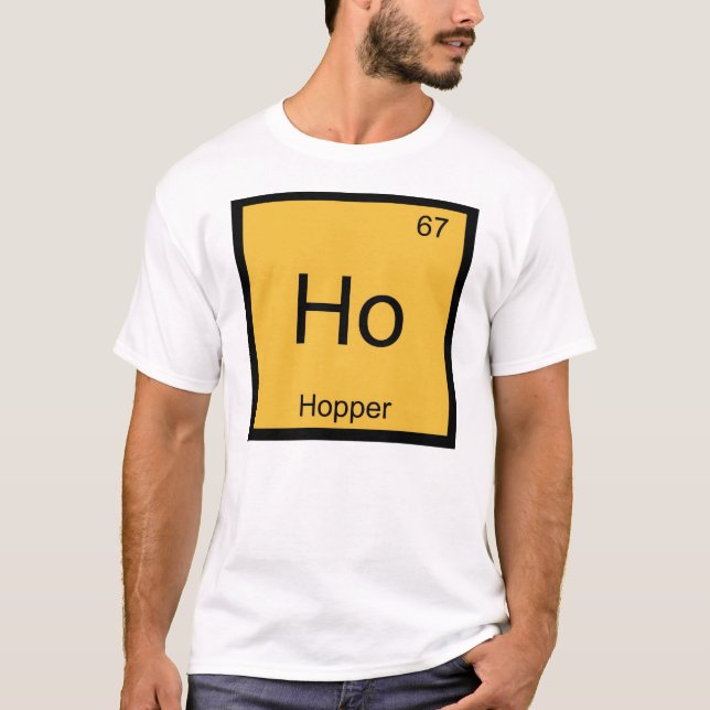 T-shirt Nom de Hopper Chimie Élément Tableau Périodique (Devant)