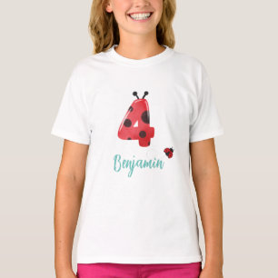T-shirt Nom de la fête d'anniversaire du 4° anniversaire d
